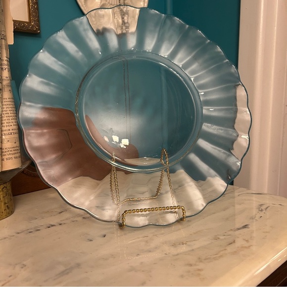 Vintage Anchor Hocking Moments 14.5" Clear Glass Serving Tray Platter scalloped - Picture 2 of 8